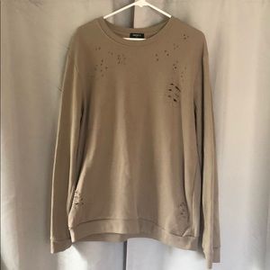 Tan sweatshirt with holes  XL